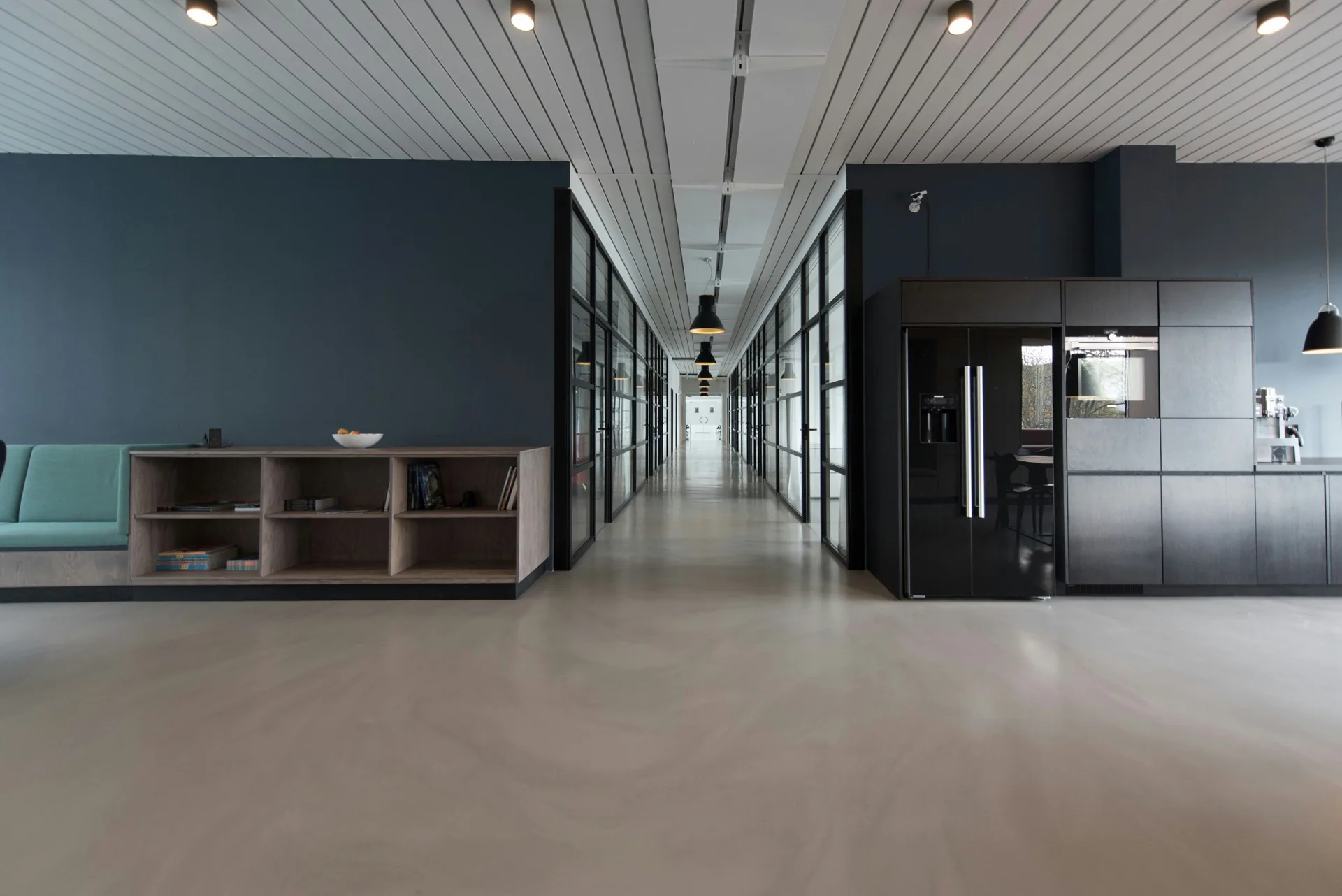 polished concrete floor in a Regina showroom