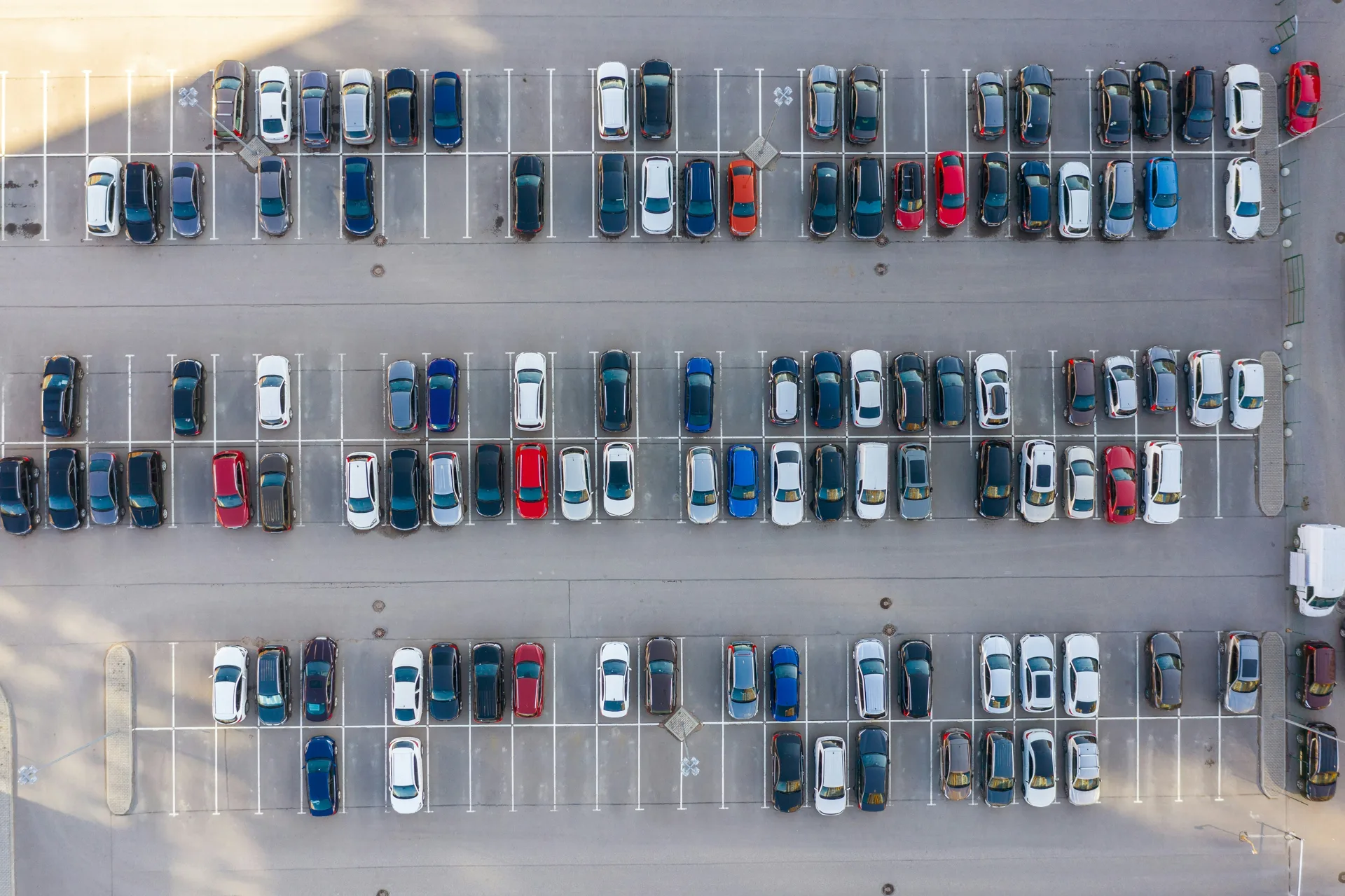 aerial view of a finished concrete parking lot in Regina