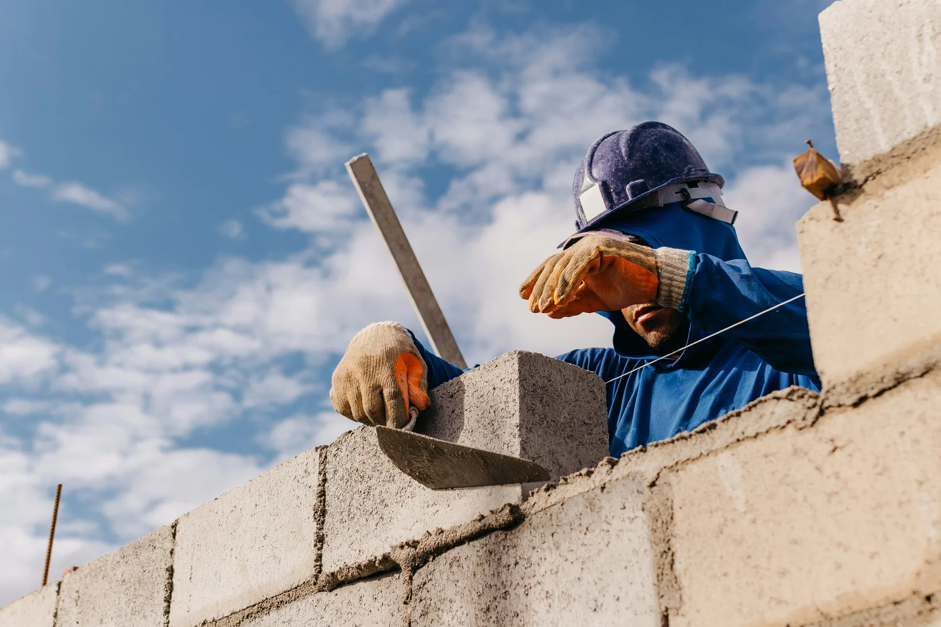commercial block retaining wall under construction in Regina