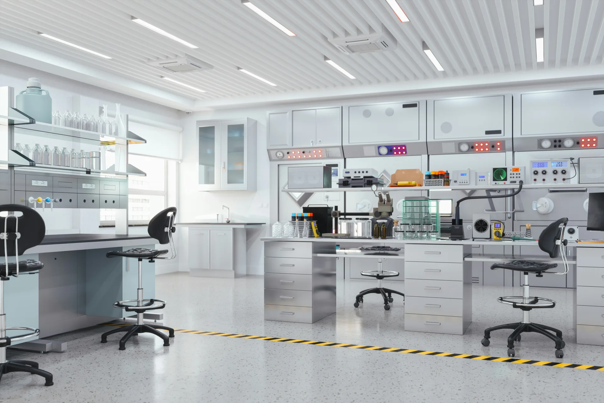 seamless clean-room concrete floor at a Regina technology facility