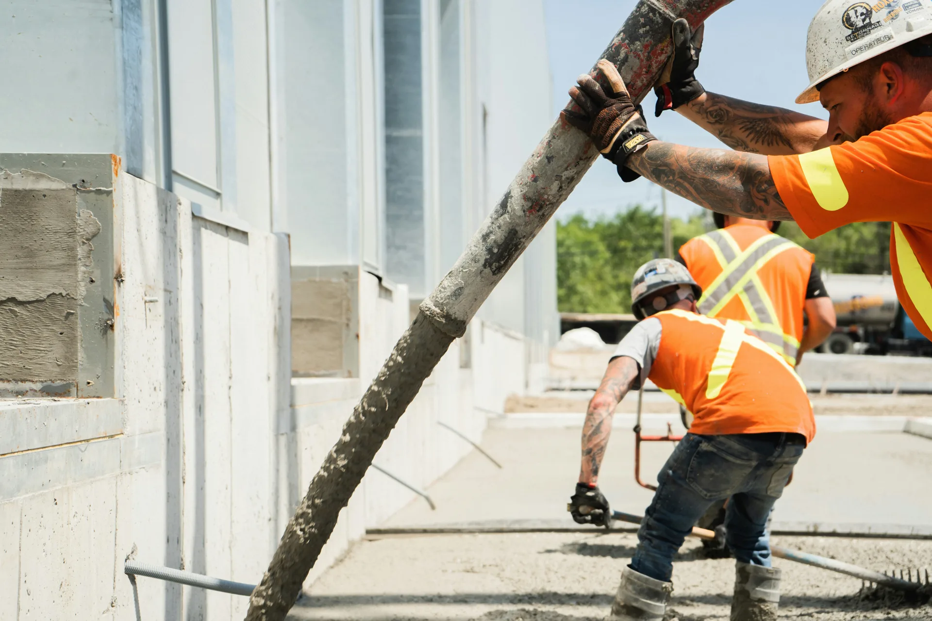 crew casting a tilt-up concrete wall panel in Regina