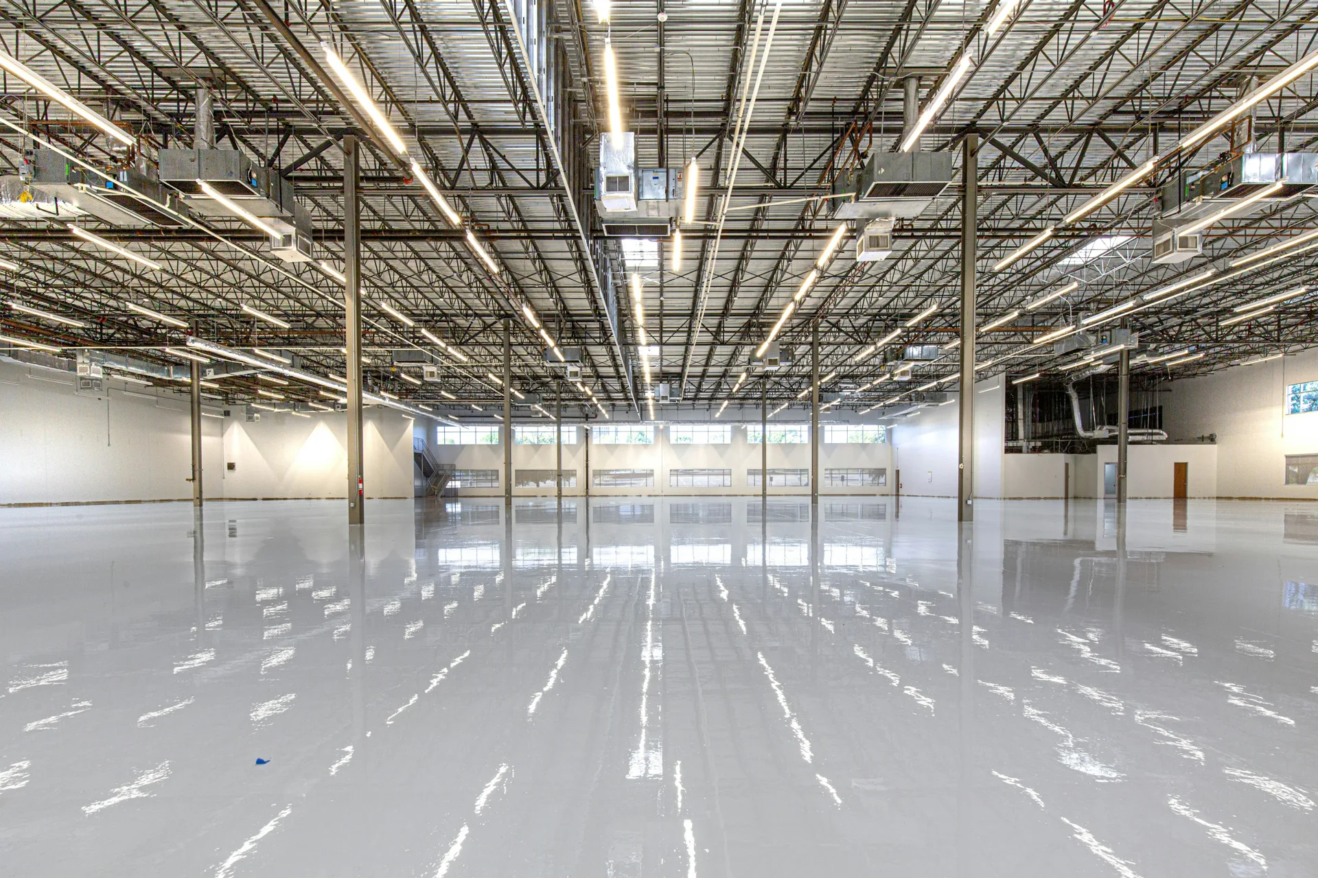 high-gloss epoxy floor in a Regina cold storage facility
