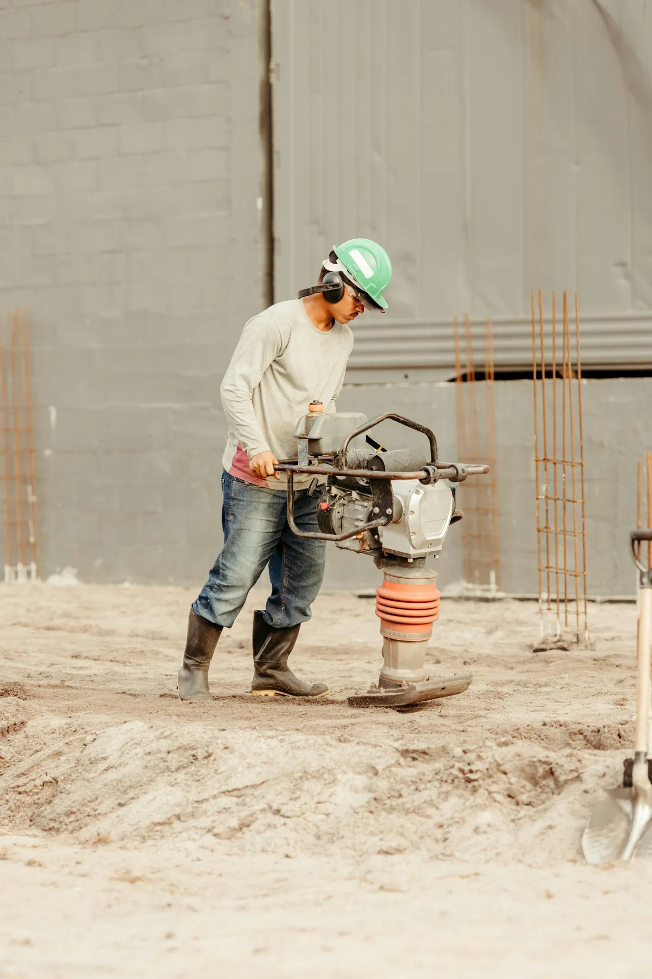 sub-grade prep before a concrete pour calculated by volume in Regina