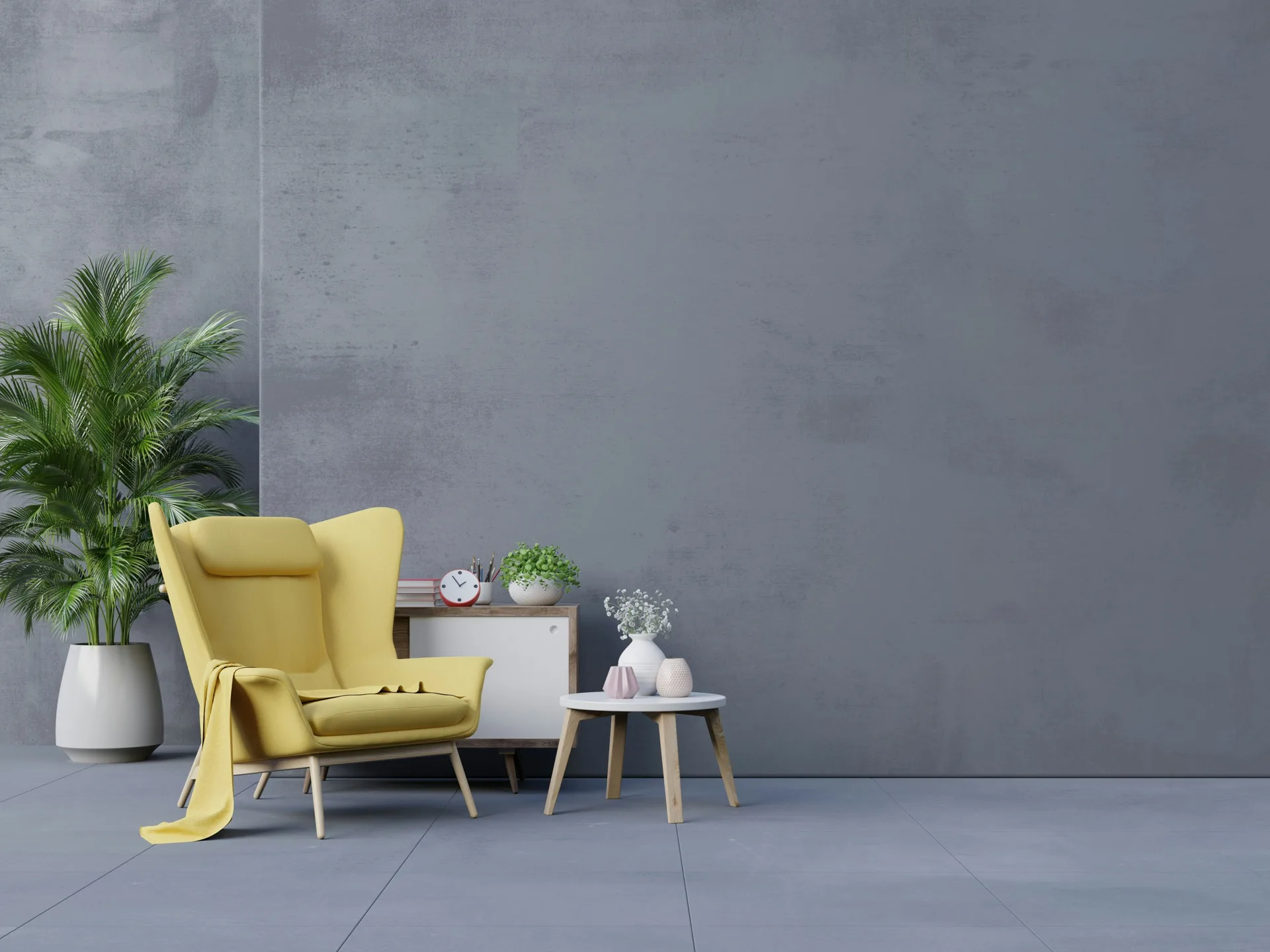 concrete feature surface in a modern Regina interior