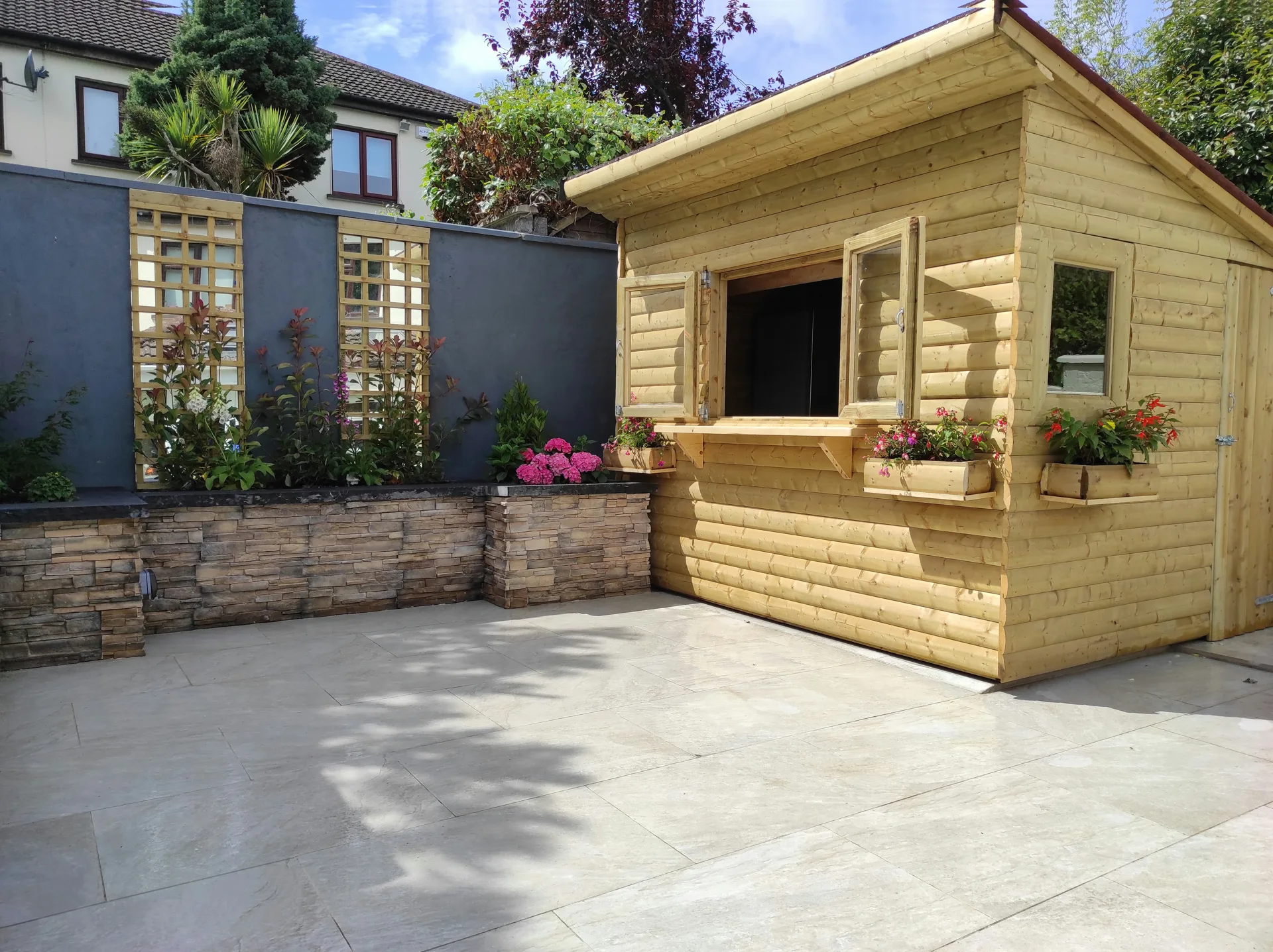 refreshed patio in a Regina garden after repair