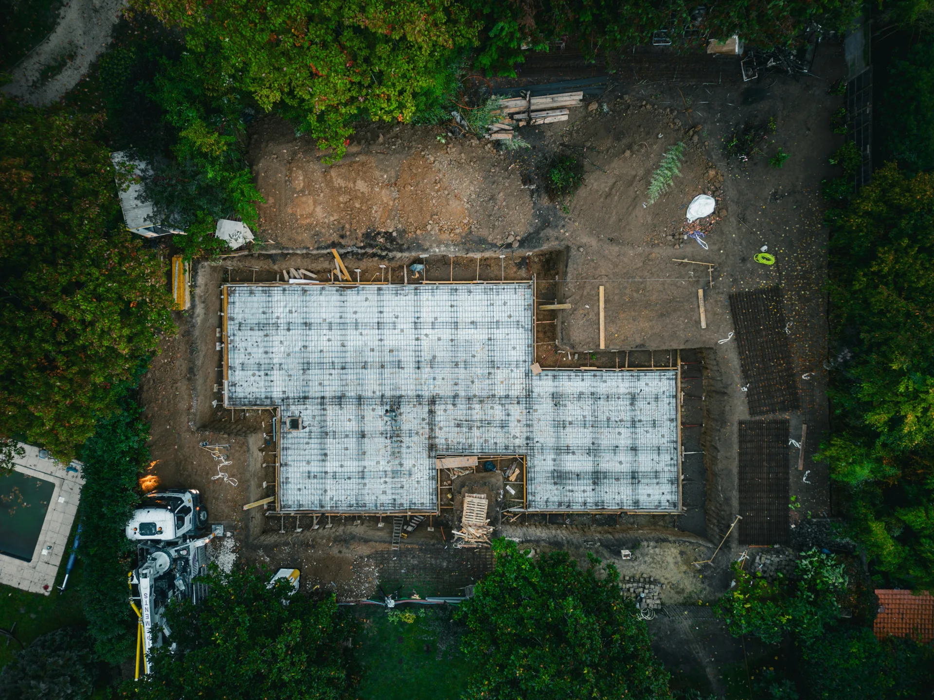 formed concrete foundation under construction at a Regina build