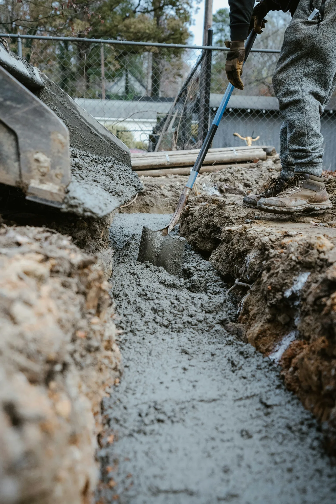 foundation repair excavation at a Regina home